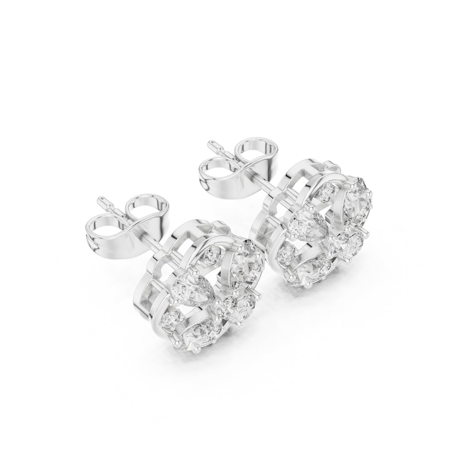 Round Cluster Lab Grown Diamond Earrings