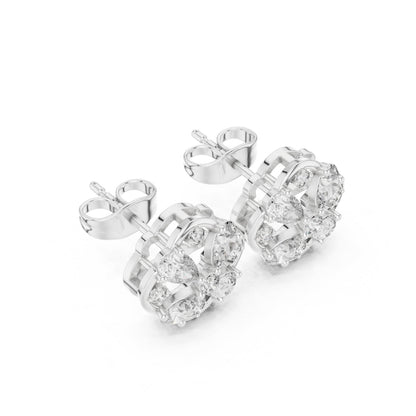 Round Cluster Lab Grown Diamond Earrings
