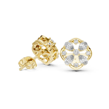 Round Cluster Lab Grown Diamond Earrings