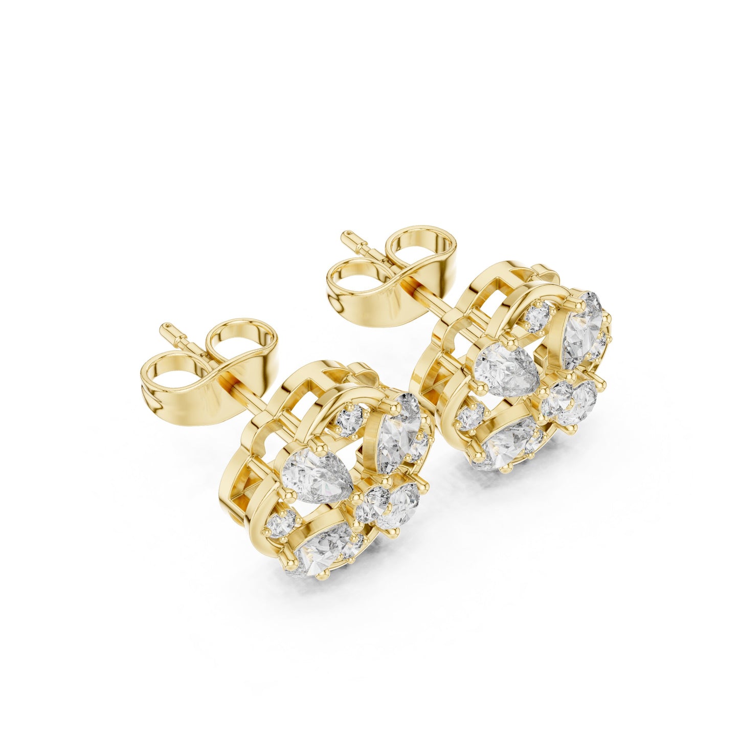 Round Cluster Lab Grown Diamond Earrings
