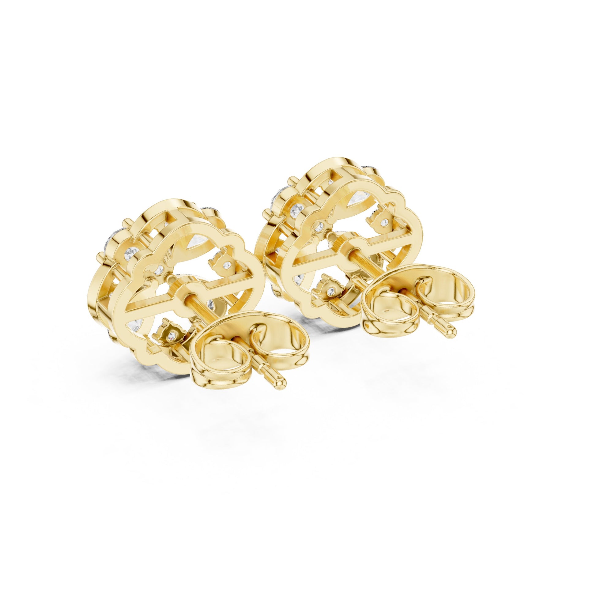 Round Cluster Lab Grown Diamond Earrings