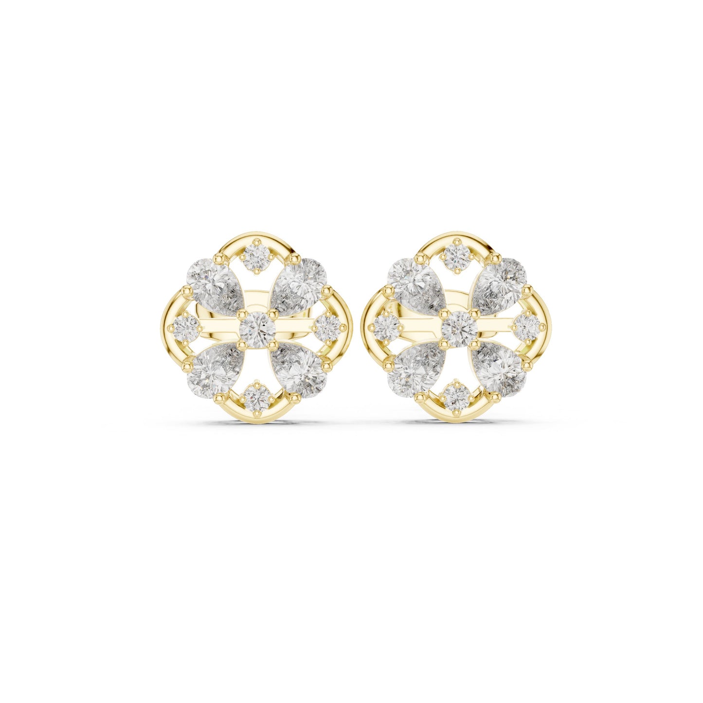 Round Cluster Lab Grown Diamond Earrings