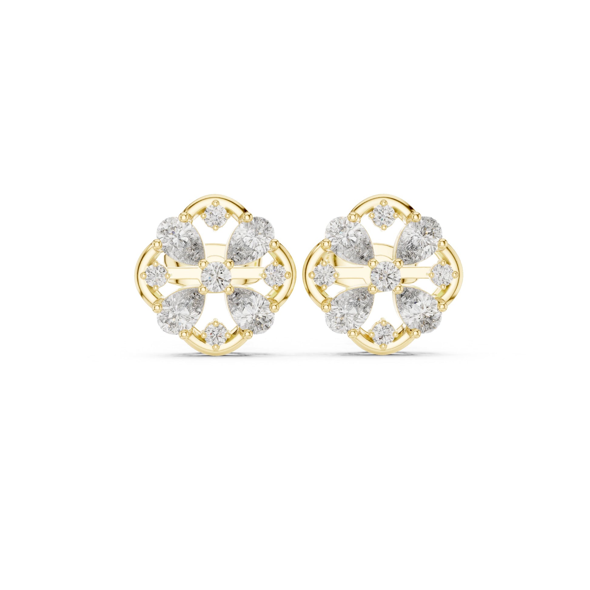 Round Cluster Lab Grown Diamond Earrings