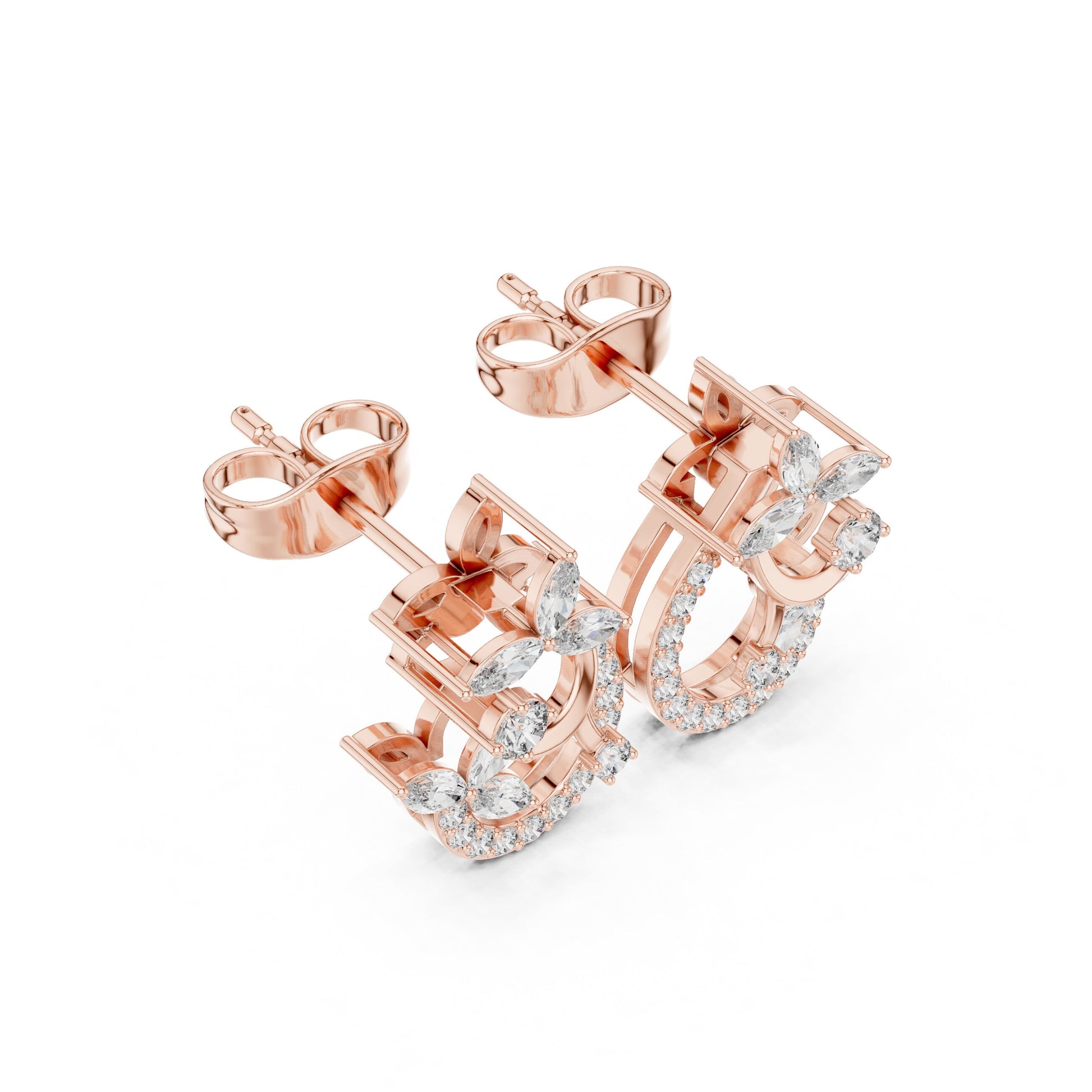 Mixed Shape Lab Grown Diamond Stud Earrings