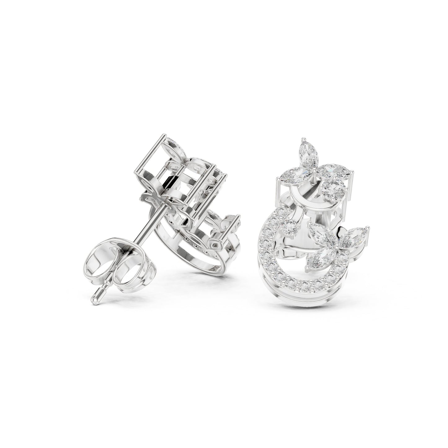 Mixed Shape Lab Grown Diamond Stud Earrings