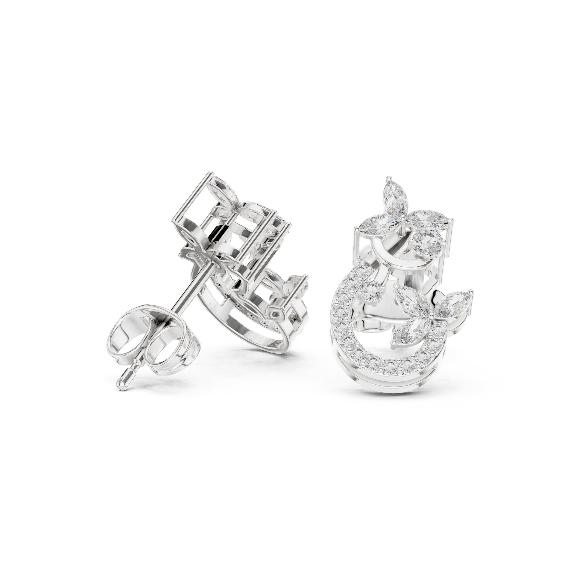 Mixed Shape Lab Grown Diamond Stud Earrings