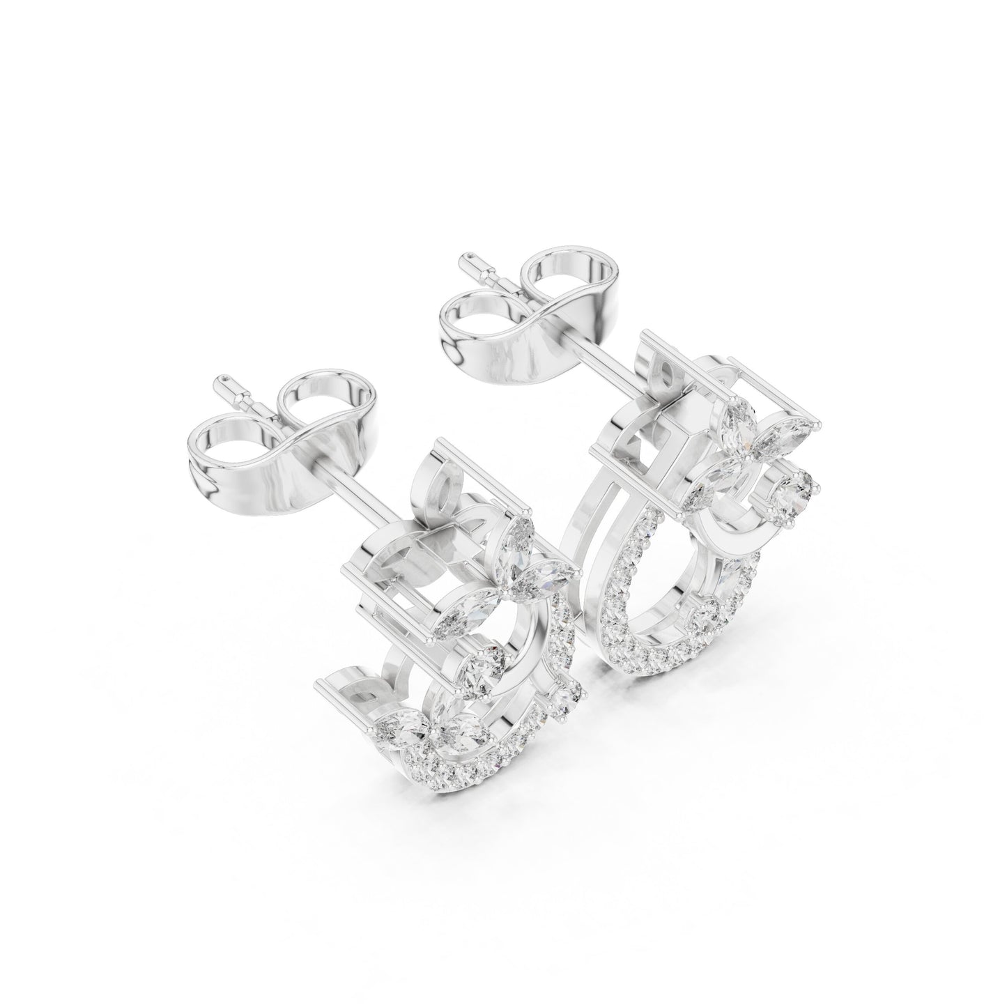 Mixed Shape Lab Grown Diamond Stud Earrings