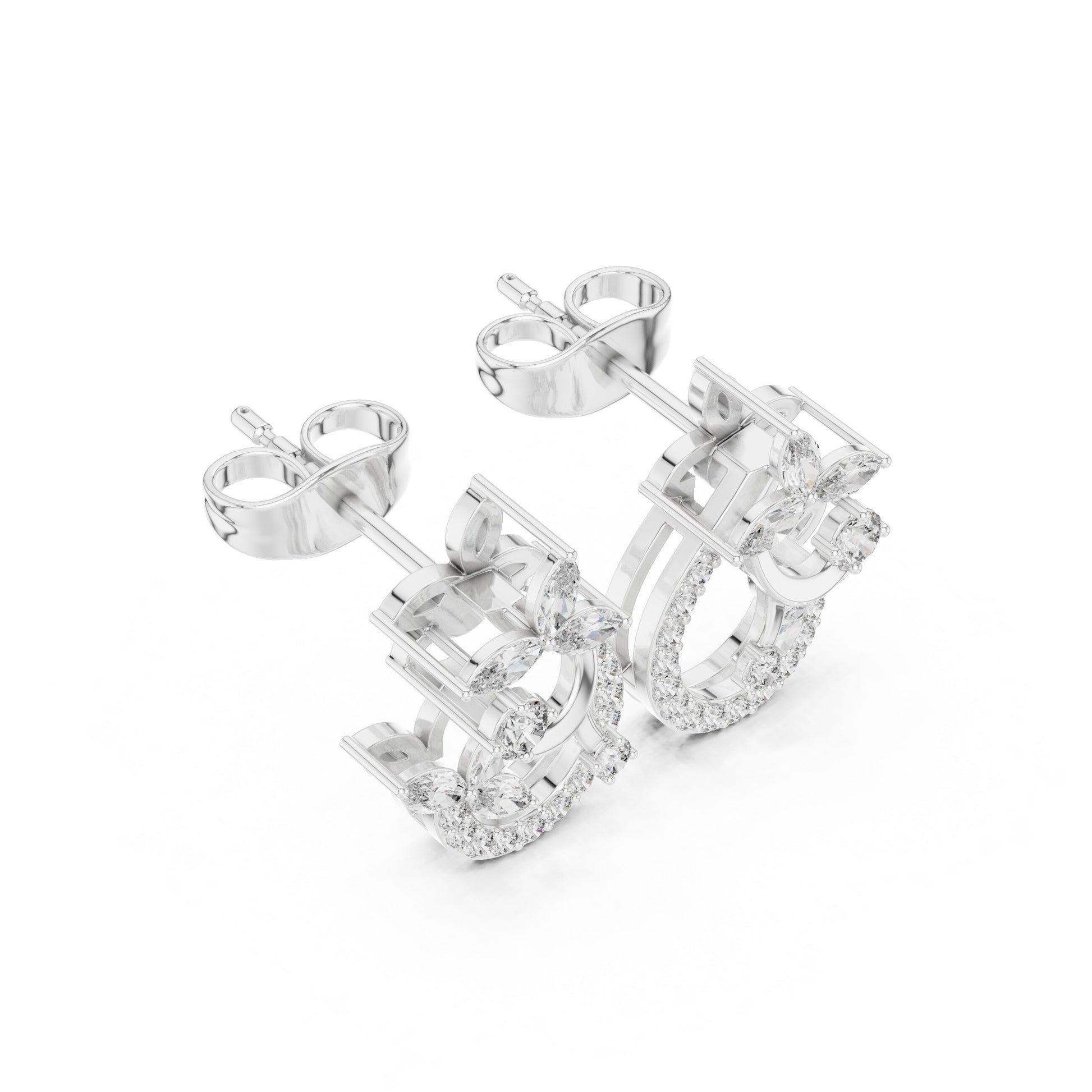 Mixed Shape Lab Grown Diamond Stud Earrings