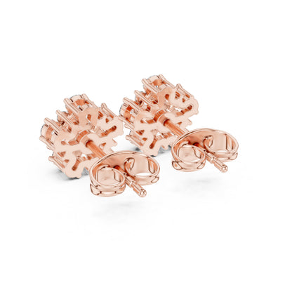 Mixed Shape Lab Grown Diamond Cluster Earrings