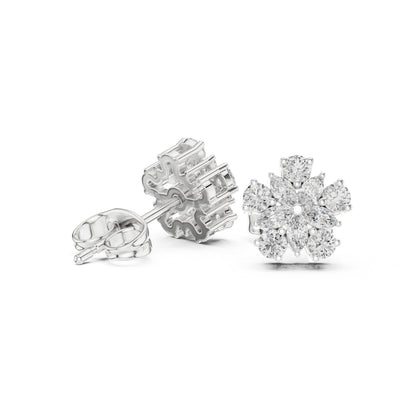 Mixed Shape Lab Grown Diamond Cluster Earrings