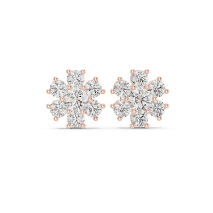 Round Cluster Lab Grown Diamond Earrings