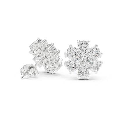 Round Cluster Lab Grown Diamond Earrings