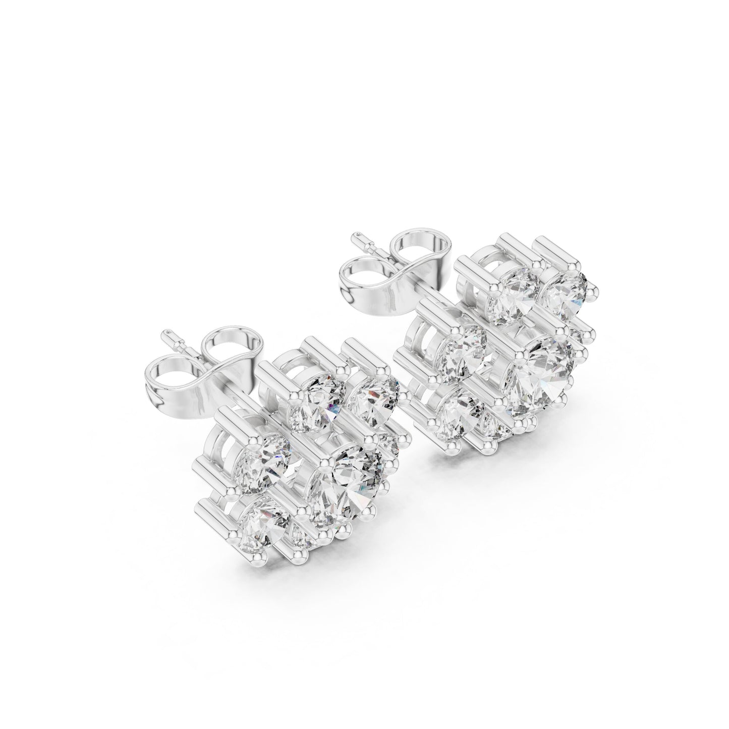 Round Cluster Lab Grown Diamond Earrings