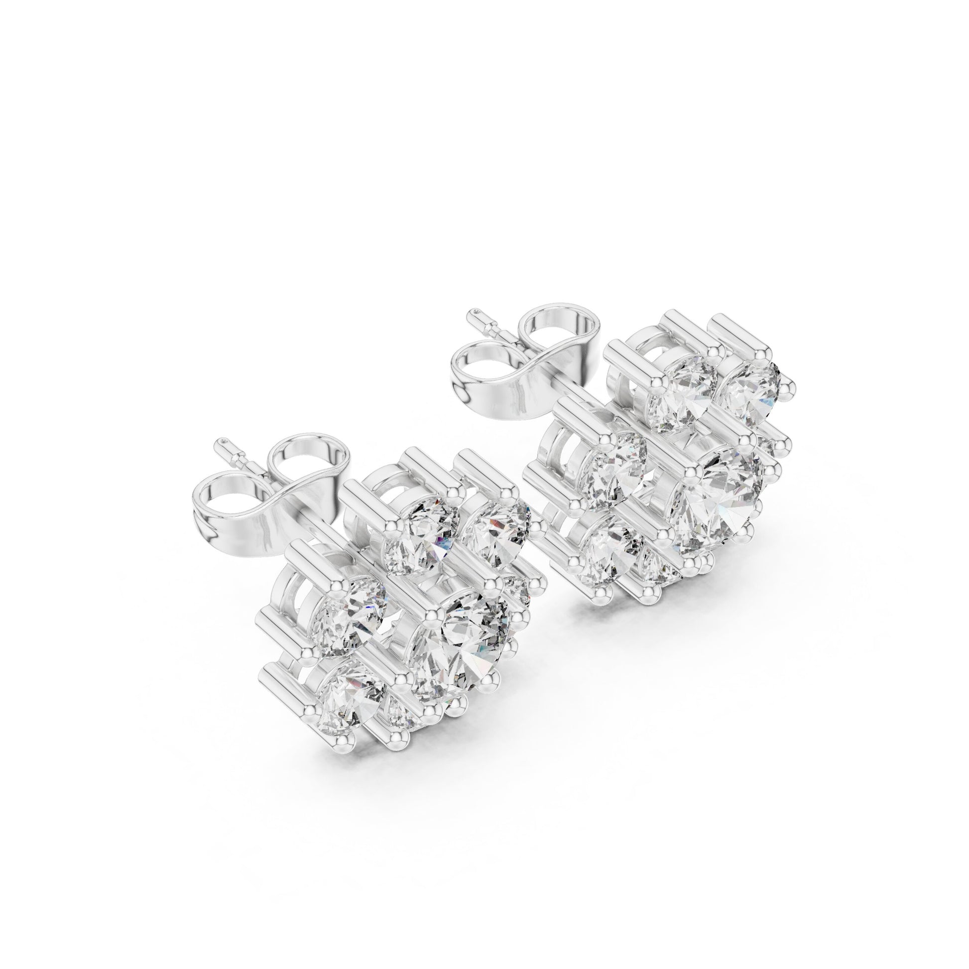 Round Cluster Lab Grown Diamond Earrings