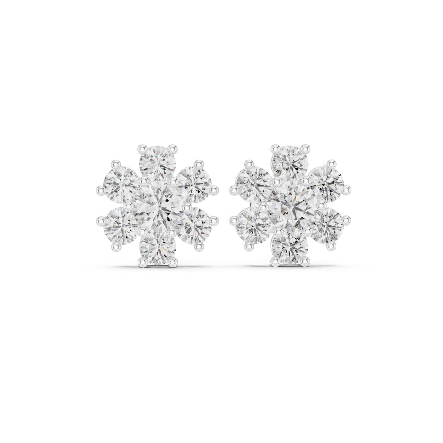 Round Cluster Lab Grown Diamond Earrings