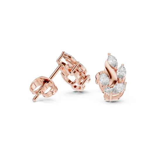Mixed Shape Lab Grown Diamond Climber Earrings
