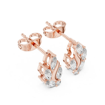 Mixed Shape Lab Grown Diamond Climber Earrings