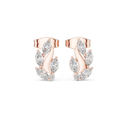 Mixed Shape Lab Grown Diamond Climber Earrings