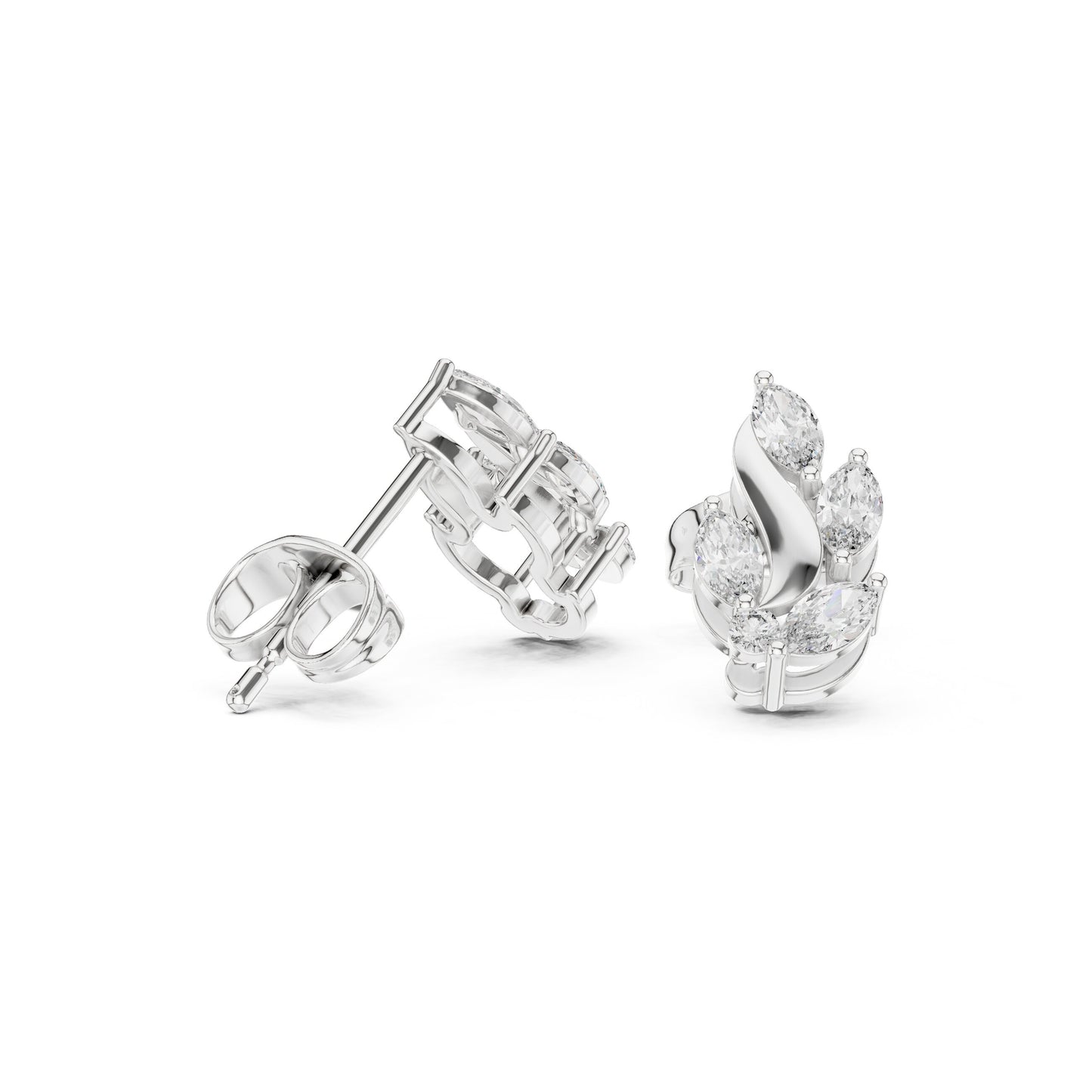 Mixed Shape Lab Grown Diamond Climber Earrings