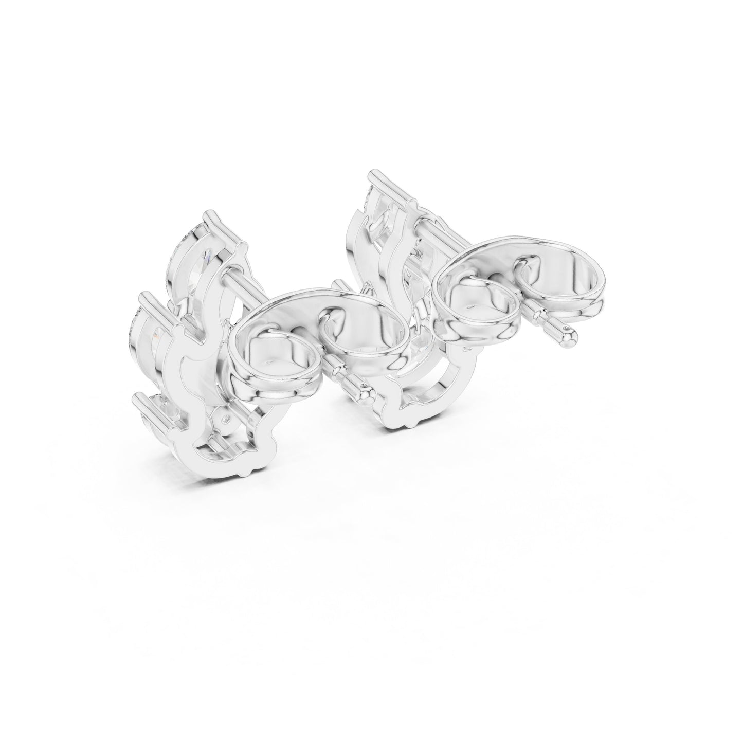 Mixed Shape Lab Grown Diamond Climber Earrings