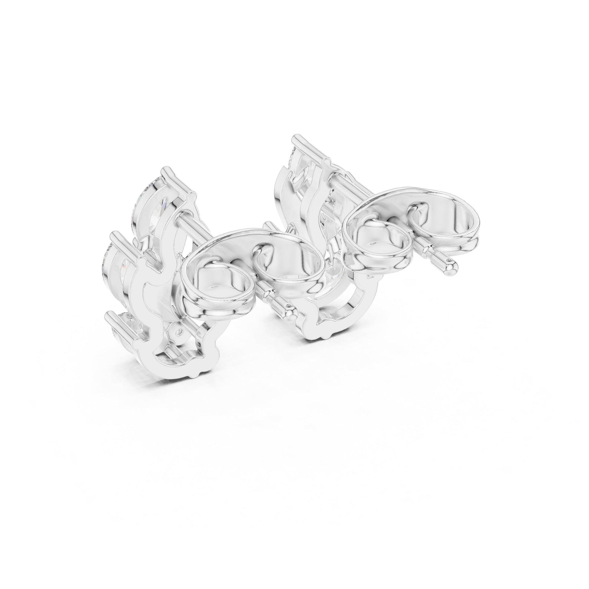 Mixed Shape Lab Grown Diamond Climber Earrings