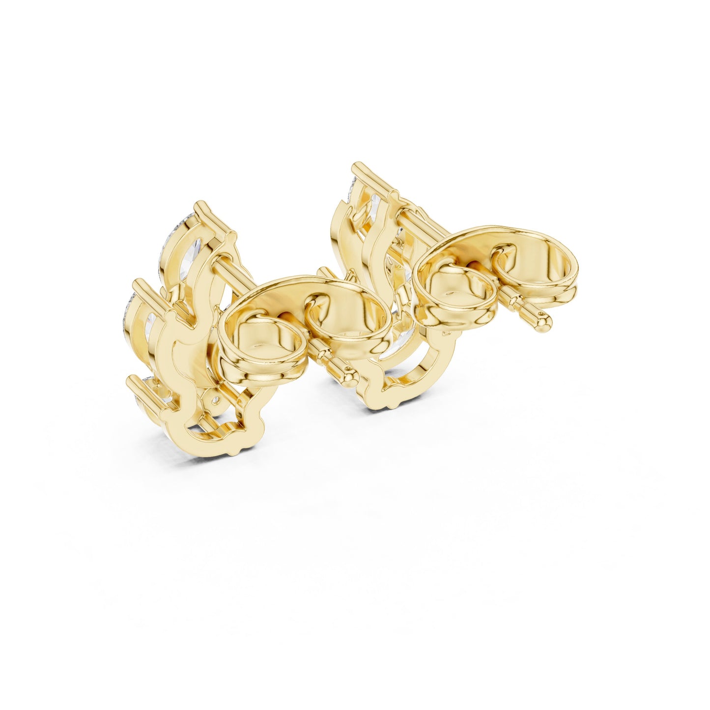 Mixed Shape Lab Grown Diamond Climber Earrings