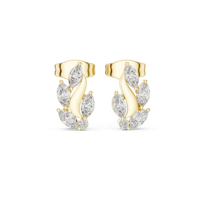 Mixed Shape Lab Grown Diamond Climber Earrings