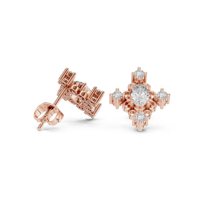 Mixed Shape Lab Grown Diamond Stud Earrings