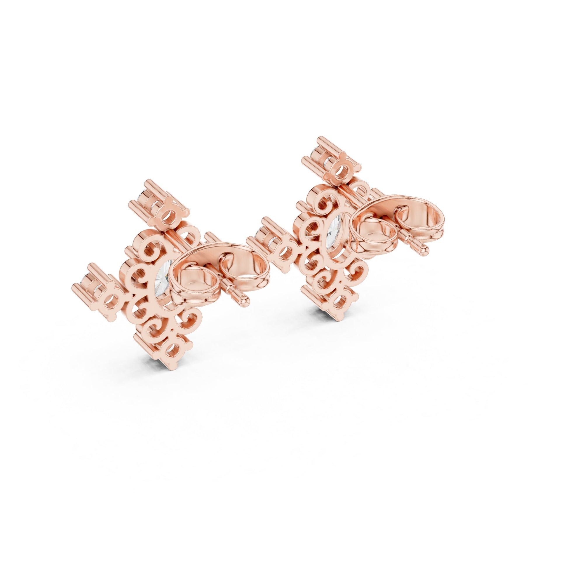 Mixed Shape Lab Grown Diamond Stud Earrings