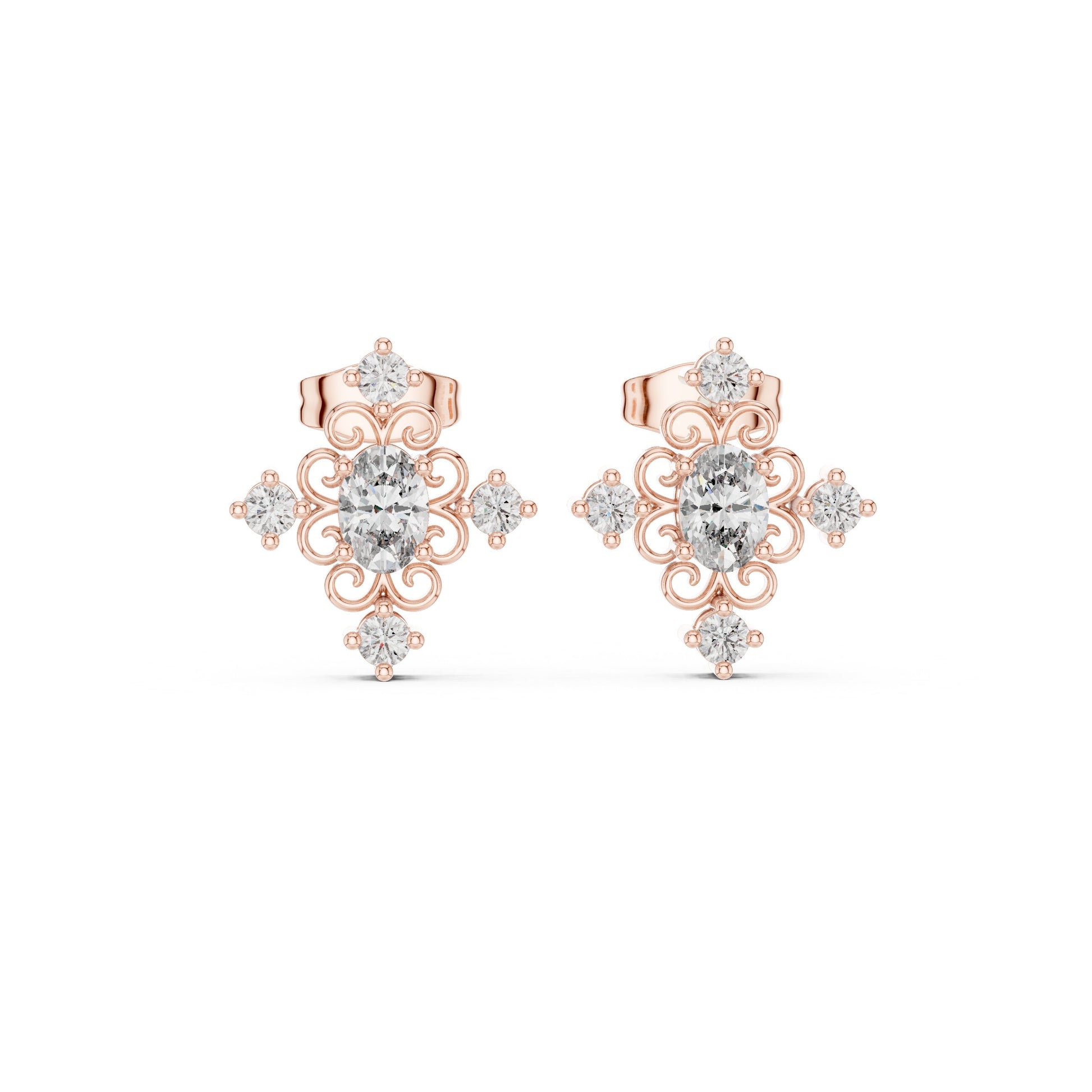 Mixed Shape Lab Grown Diamond Stud Earrings