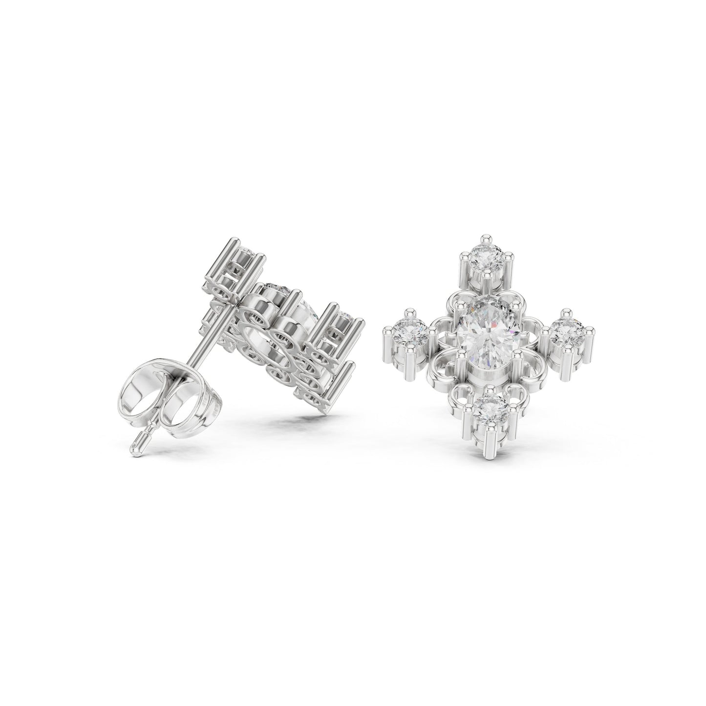 Mixed Shape Lab Grown Diamond Stud Earrings