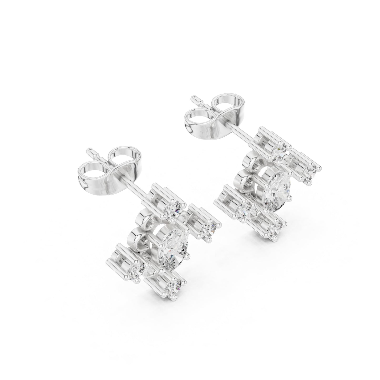 Mixed Shape Lab Grown Diamond Stud Earrings