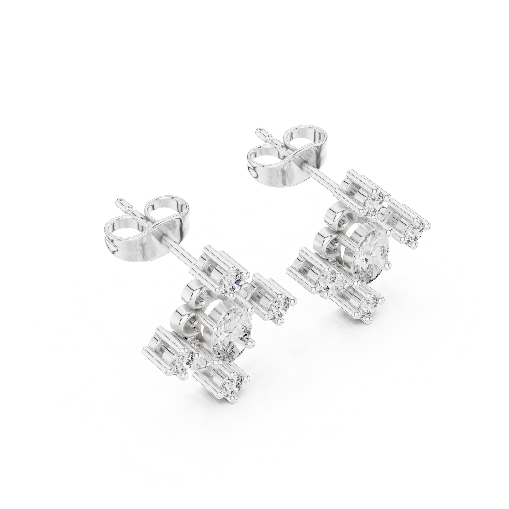 Mixed Shape Lab Grown Diamond Stud Earrings