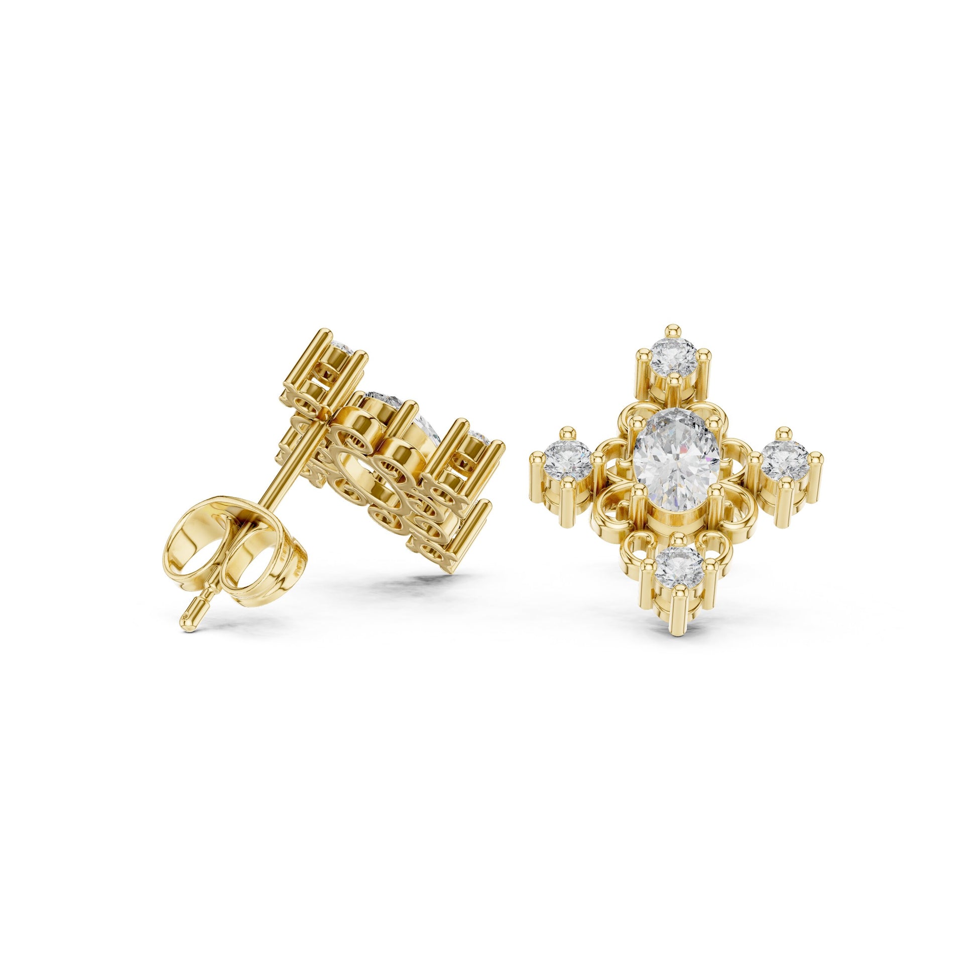 Mixed Shape Lab Grown Diamond Stud Earrings
