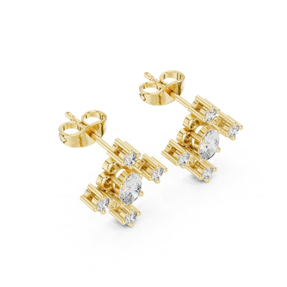 Mixed Shape Lab Grown Diamond Stud Earrings