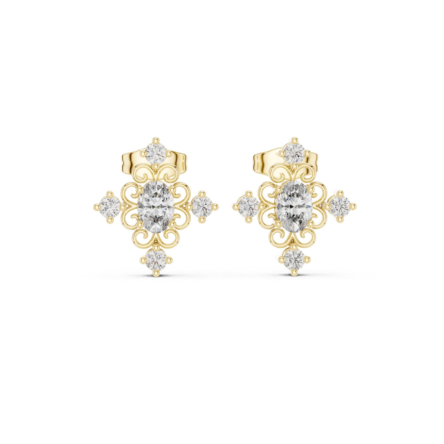 Mixed Shape Lab Grown Diamond Stud Earrings