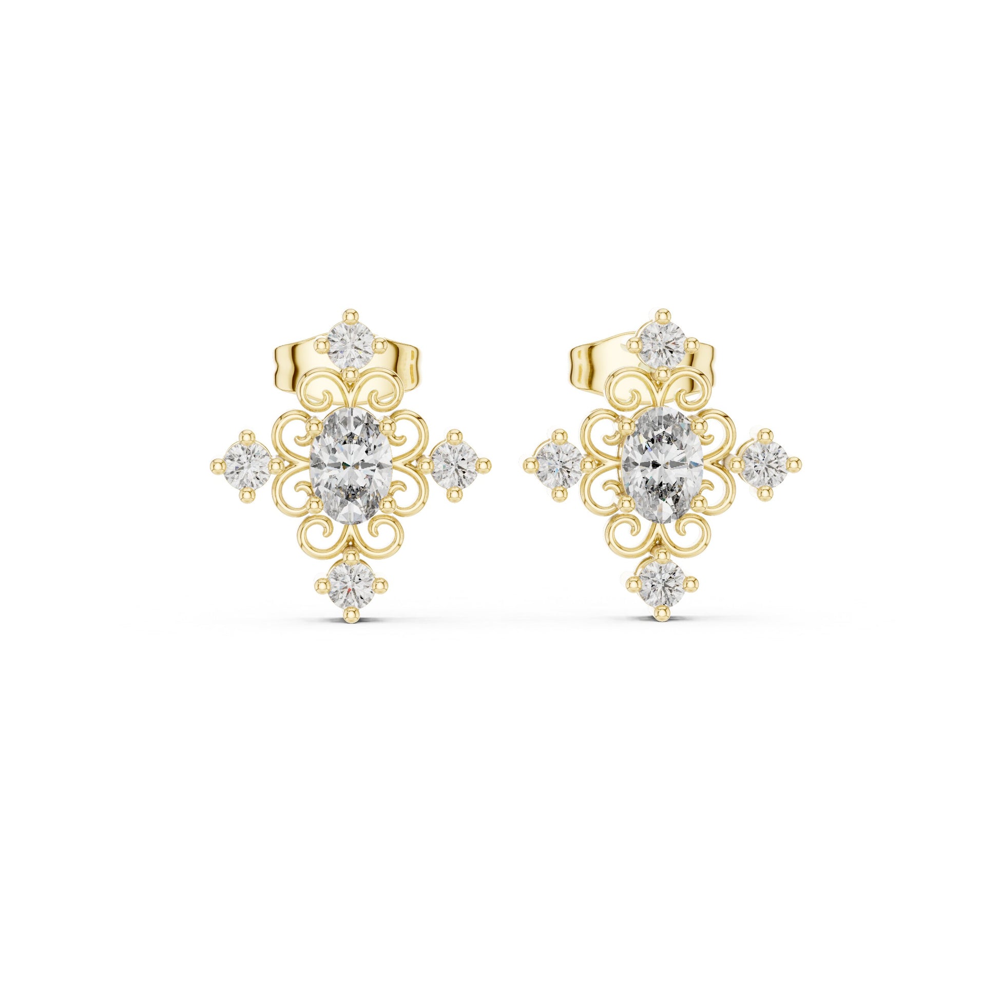 Mixed Shape Lab Grown Diamond Stud Earrings