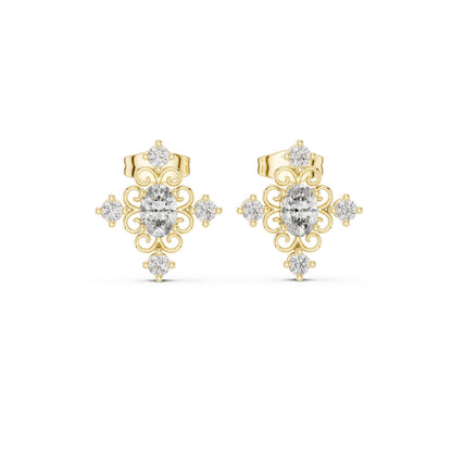 Mixed Shape Lab Grown Diamond Stud Earrings