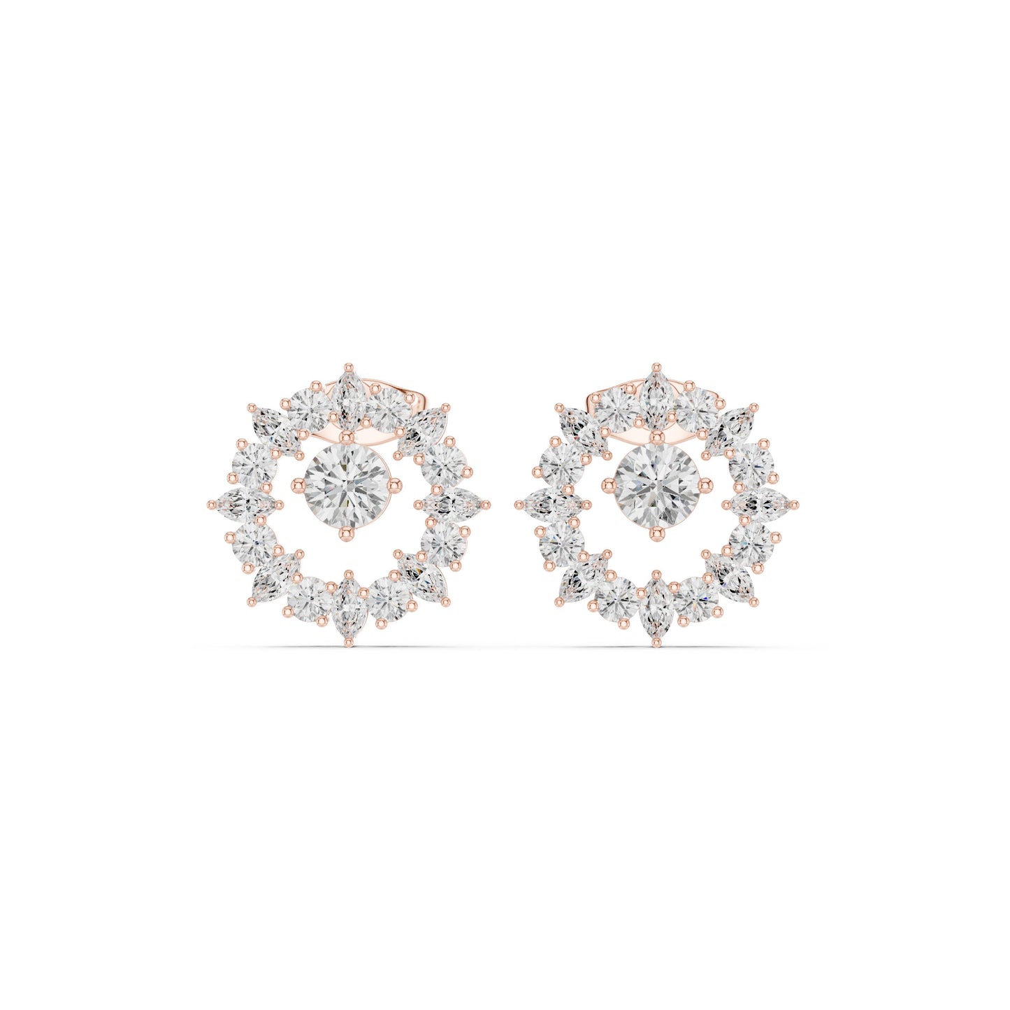 Round Stud Lab Grown Diamond Earrings