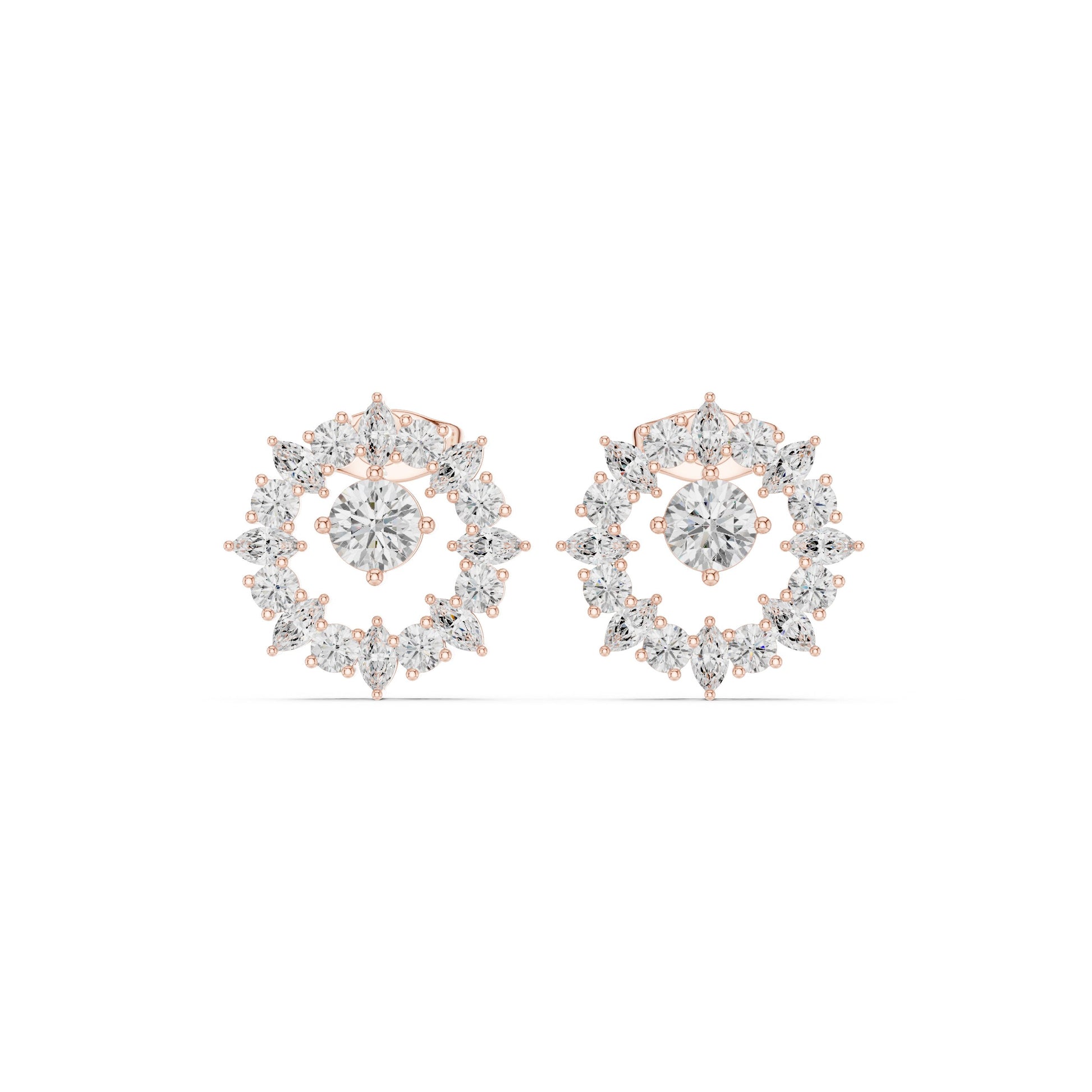 Round Stud Lab Grown Diamond Earrings