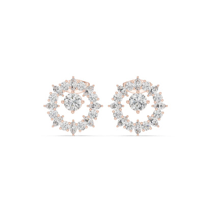Round Stud Lab Grown Diamond Earrings