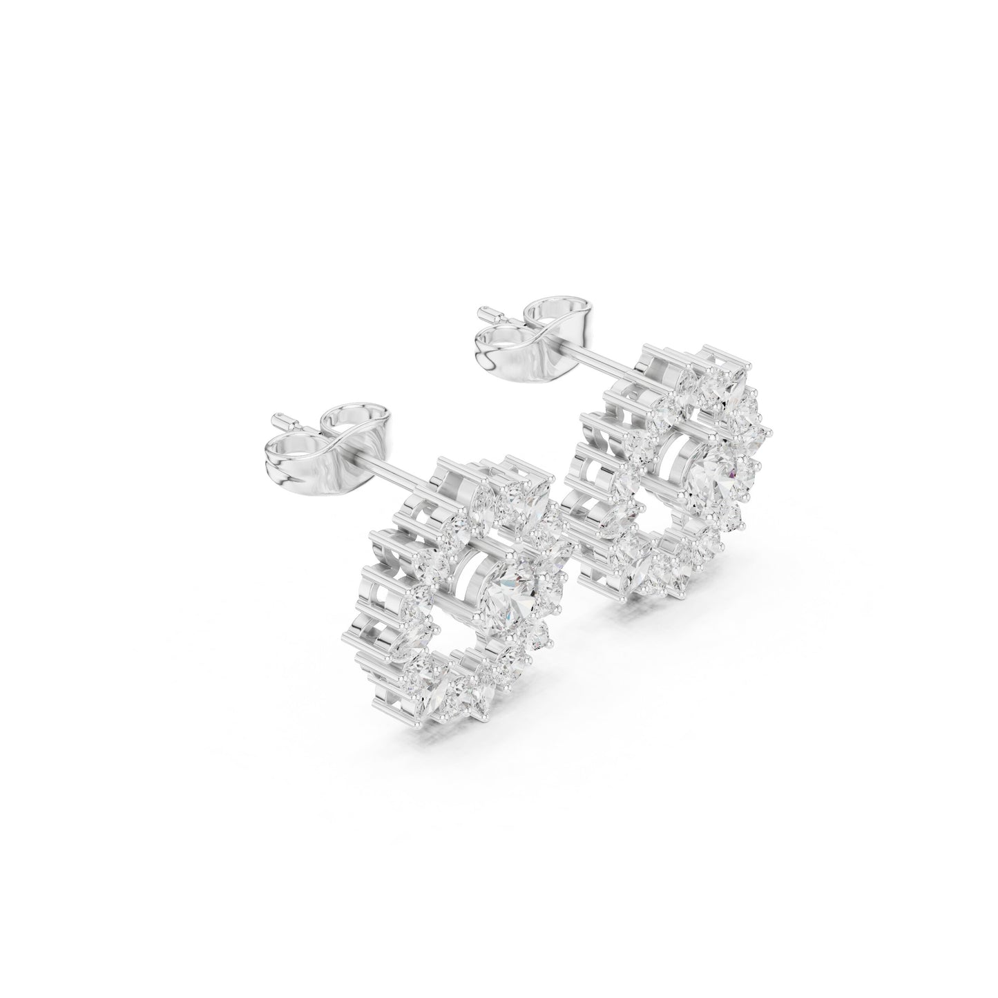 Round Stud Lab Grown Diamond Earrings