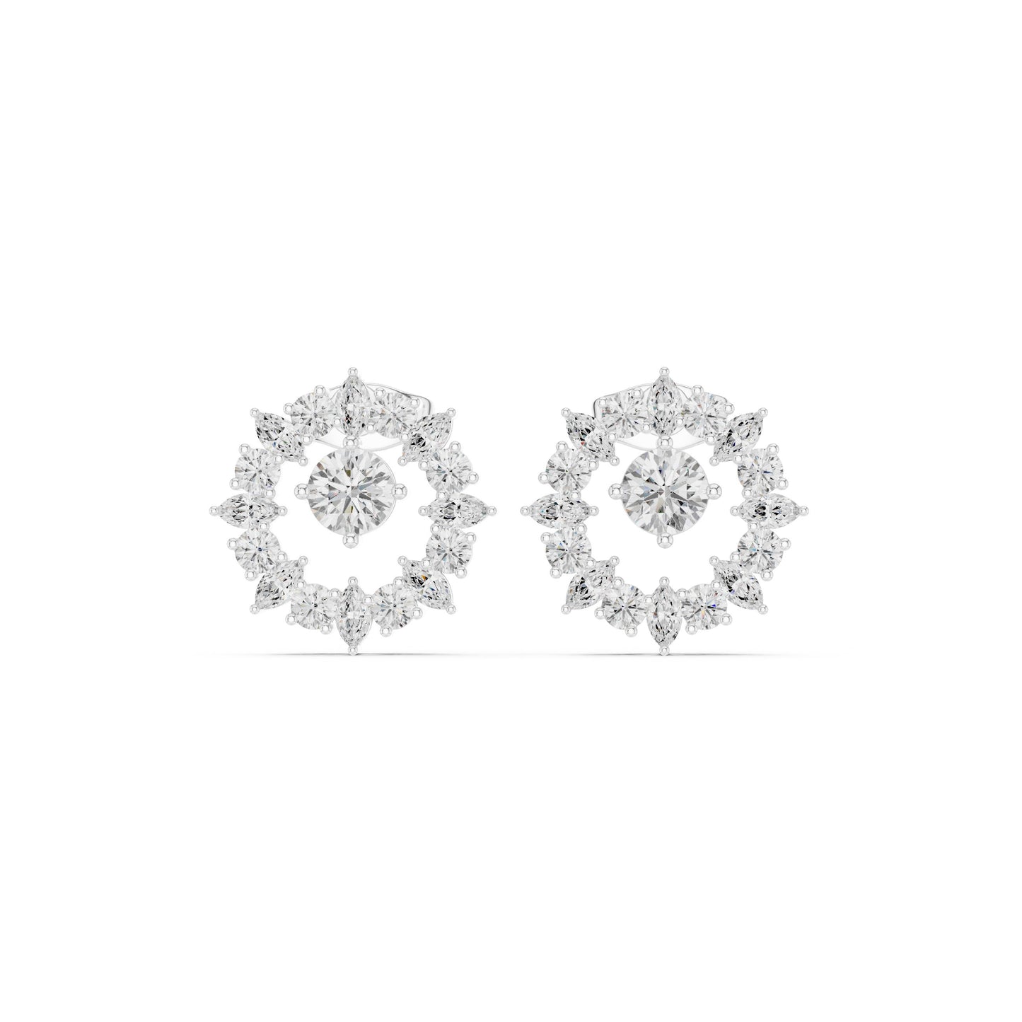 Round Stud Lab Grown Diamond Earrings