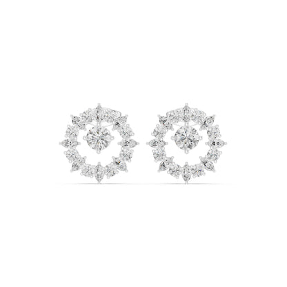 Round Stud Lab Grown Diamond Earrings