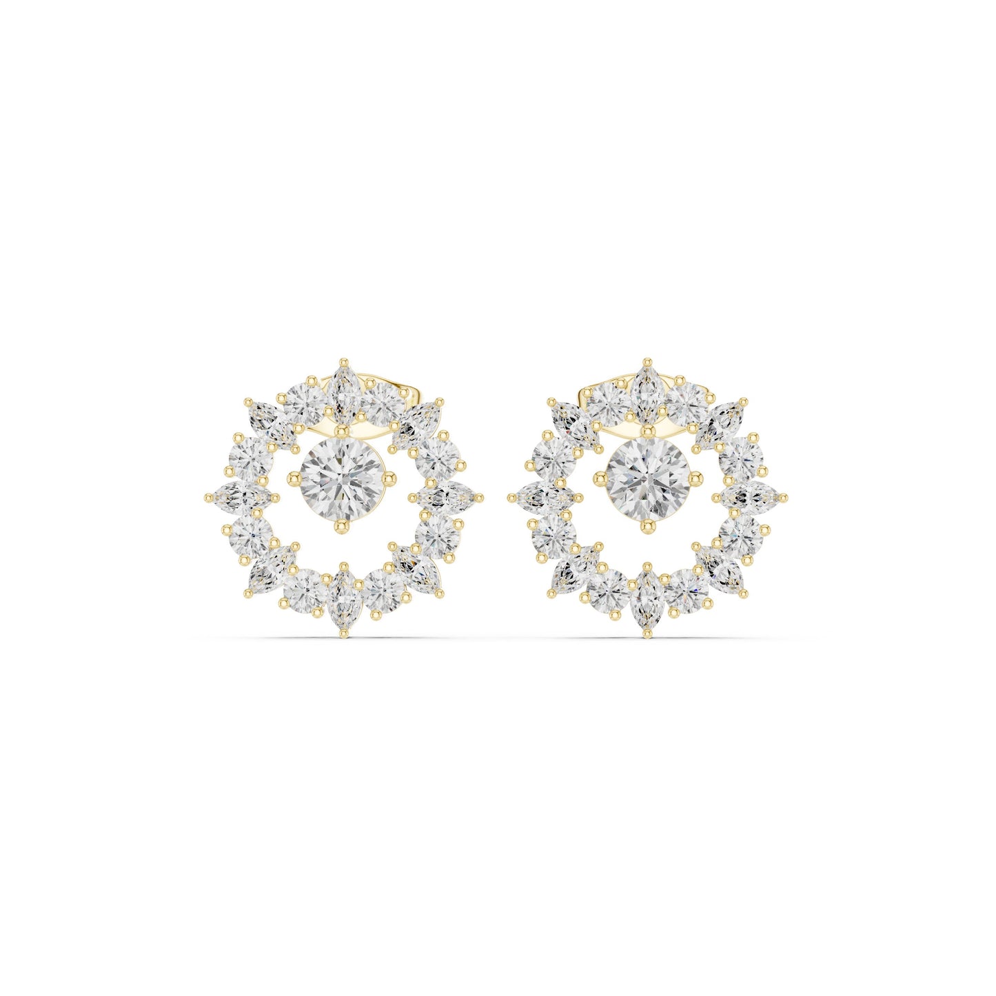 Round Stud Lab Grown Diamond Earrings