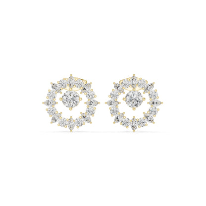 Round Stud Lab Grown Diamond Earrings