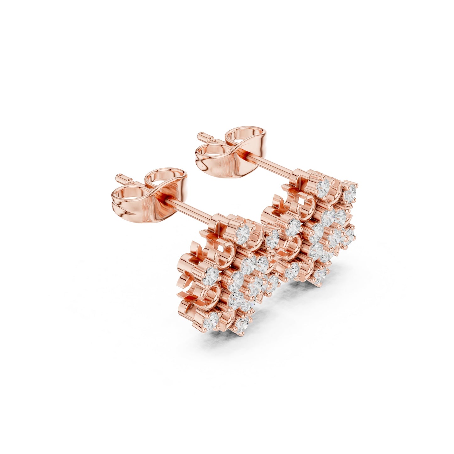 Round Cluster Lab Grown Diamond Earrings