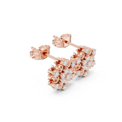 Round Cluster Lab Grown Diamond Earrings