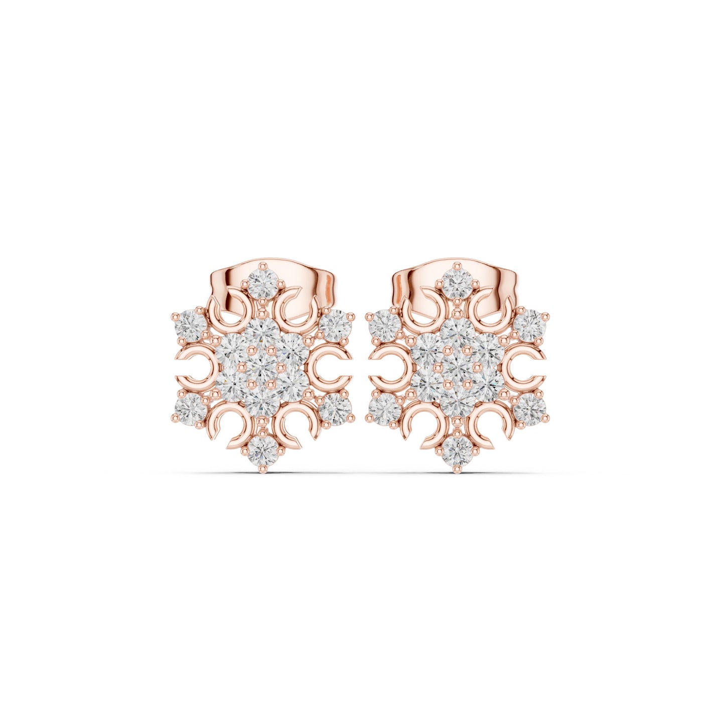 Round Cluster Lab Grown Diamond Earrings