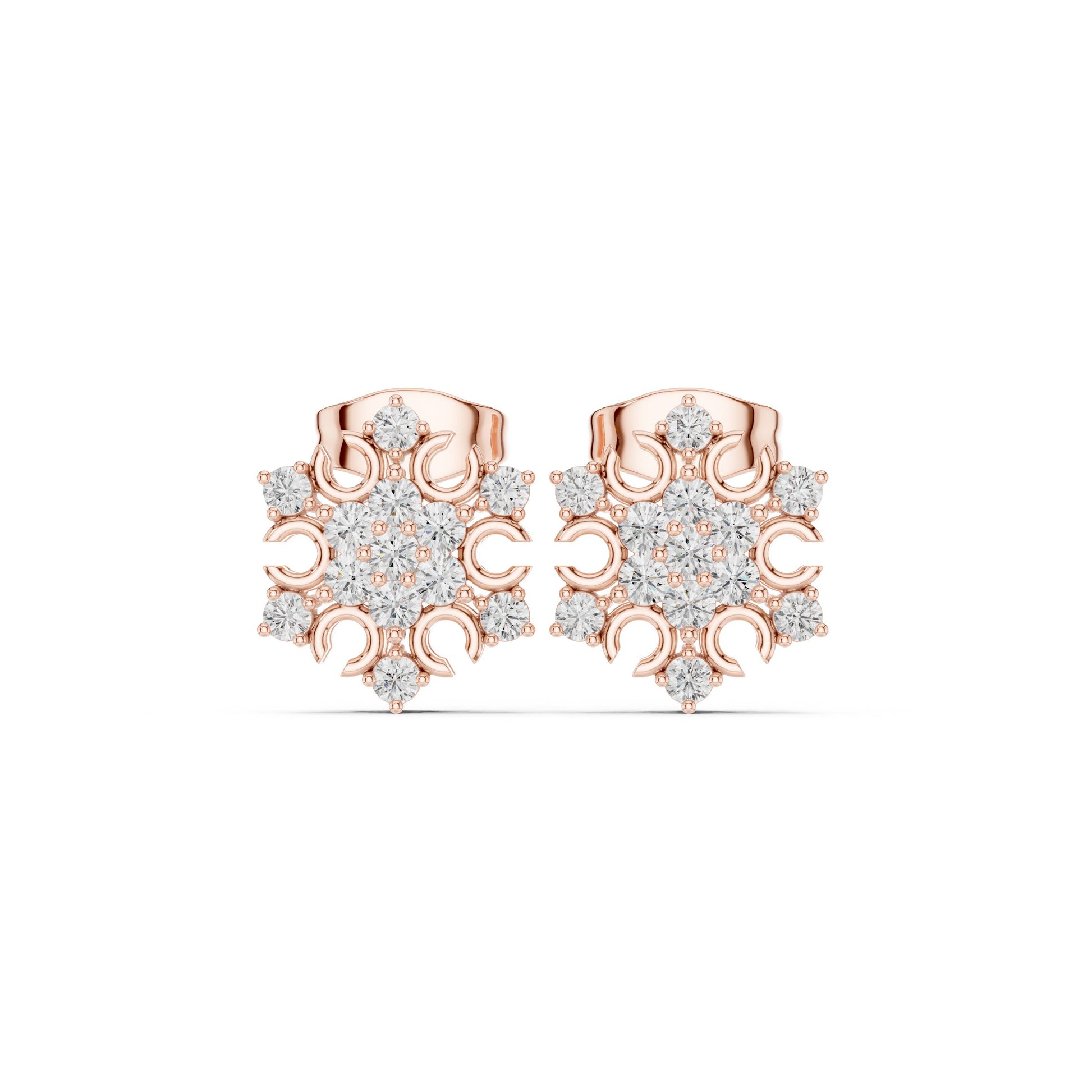 Round Cluster Lab Grown Diamond Earrings